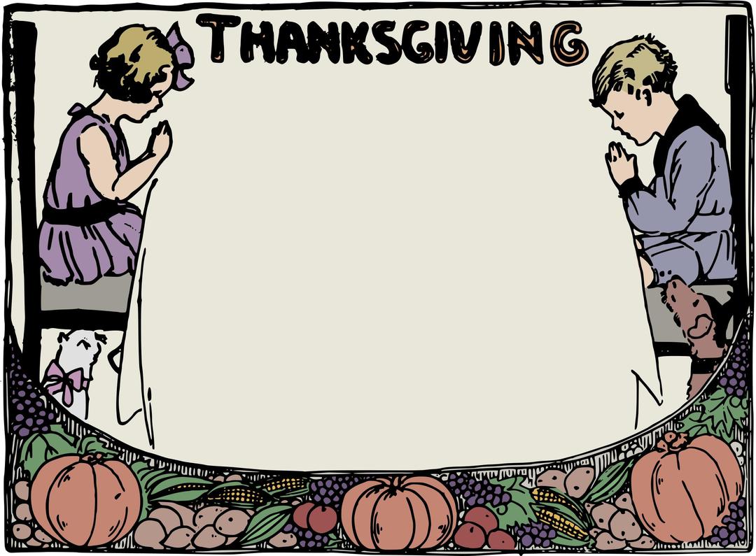 Pray Thanksgiving Frame - Colour png transparent