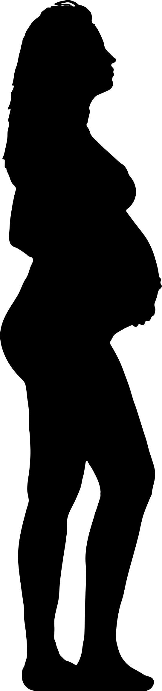 Pregnant Woman Clutching Abdomen Silhouette png transparent