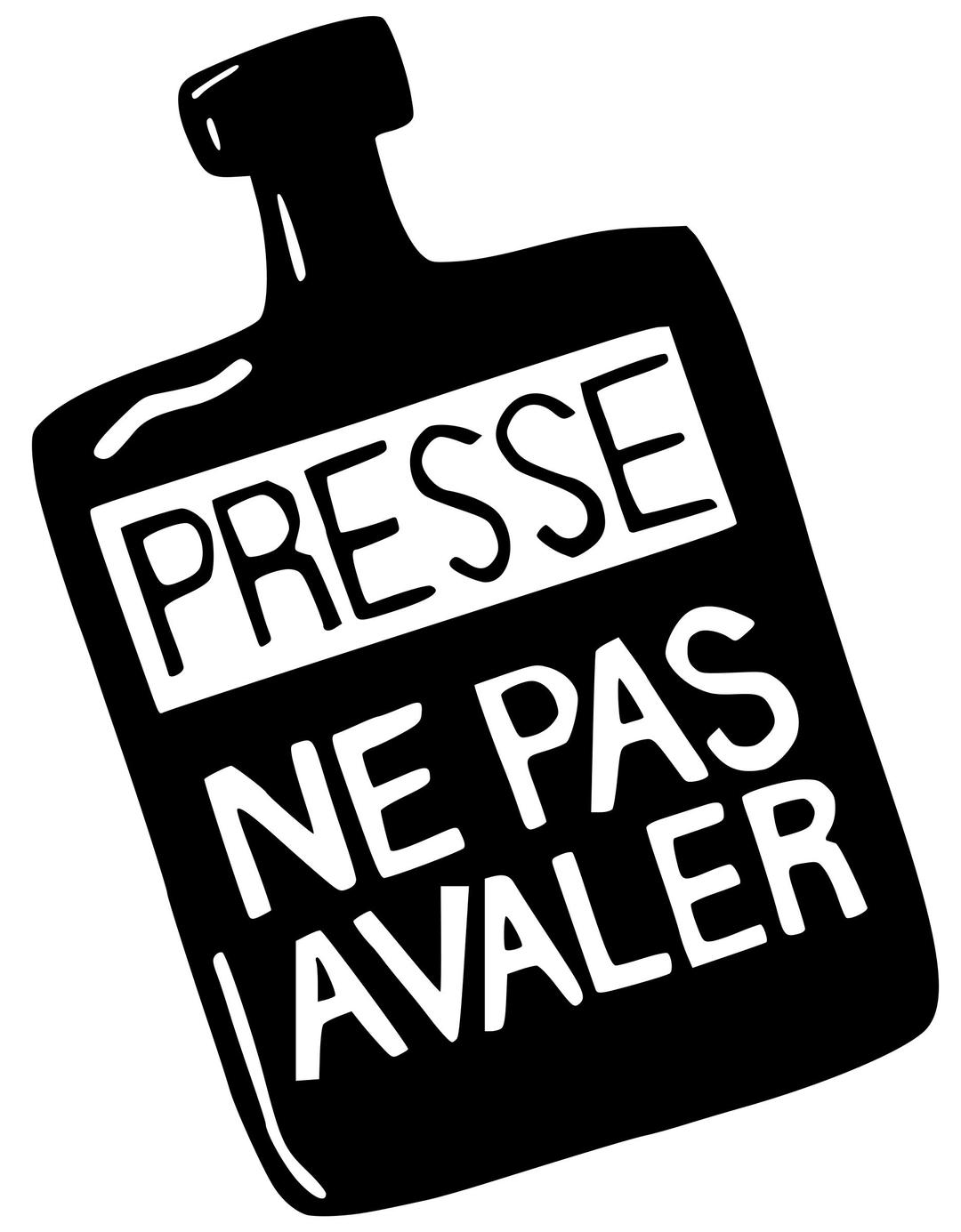Presse ne pas avaler (Press : don't swallow) png transparent