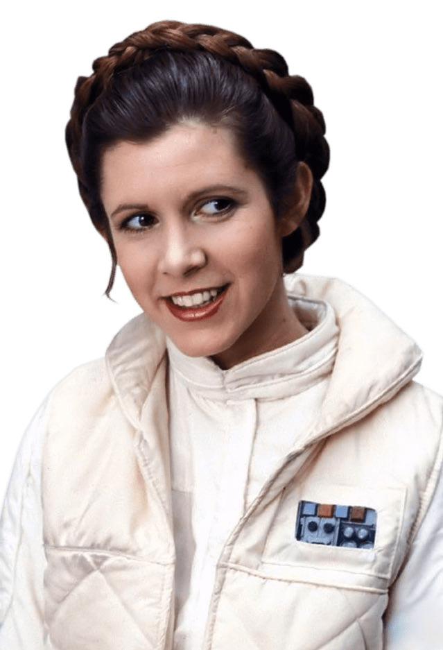 Princess Leia Carrie Fisher Smiling png transparent