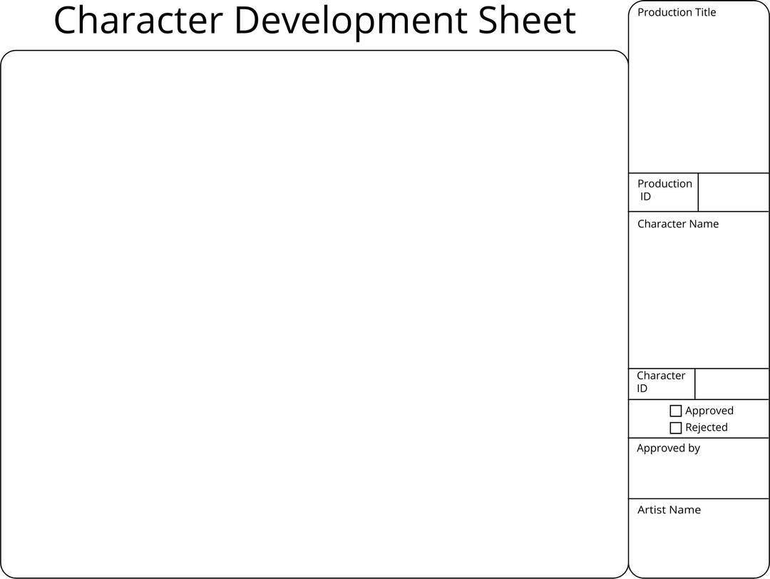 Printable Character Development Template png transparent