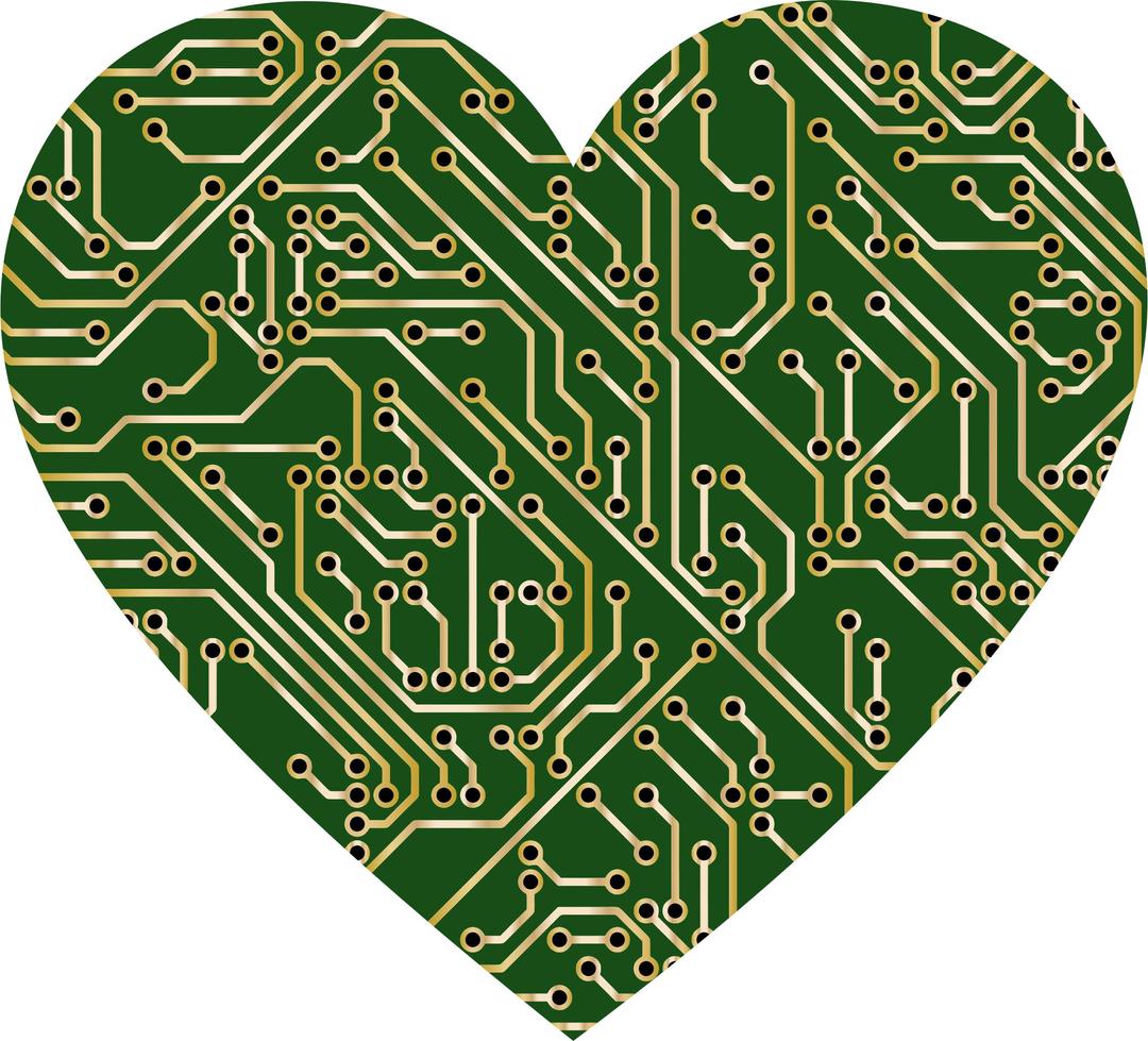Printed Circuit Board Heart 2 png transparent