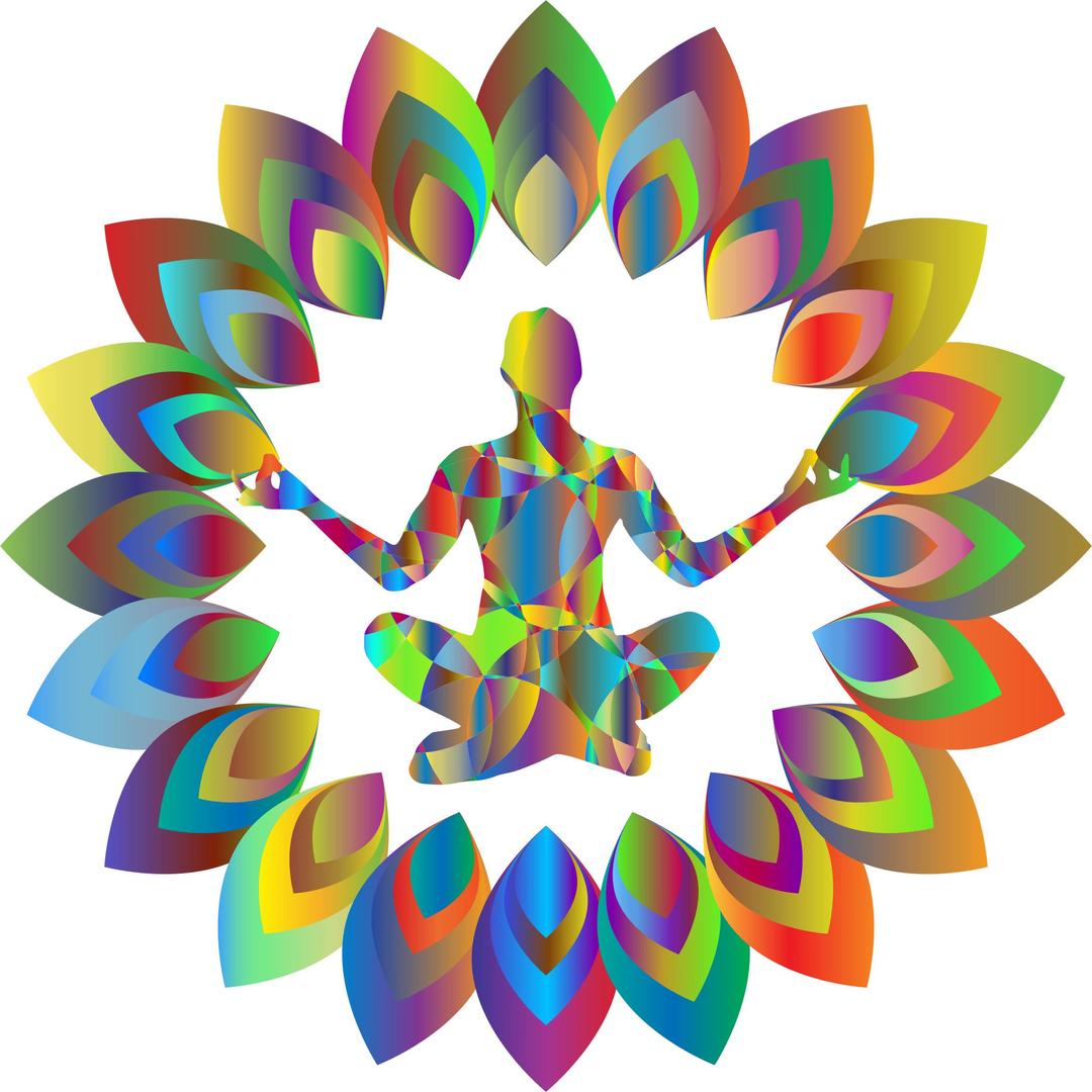 Prismatic Abstract Blossom Yoga Pose png transparent