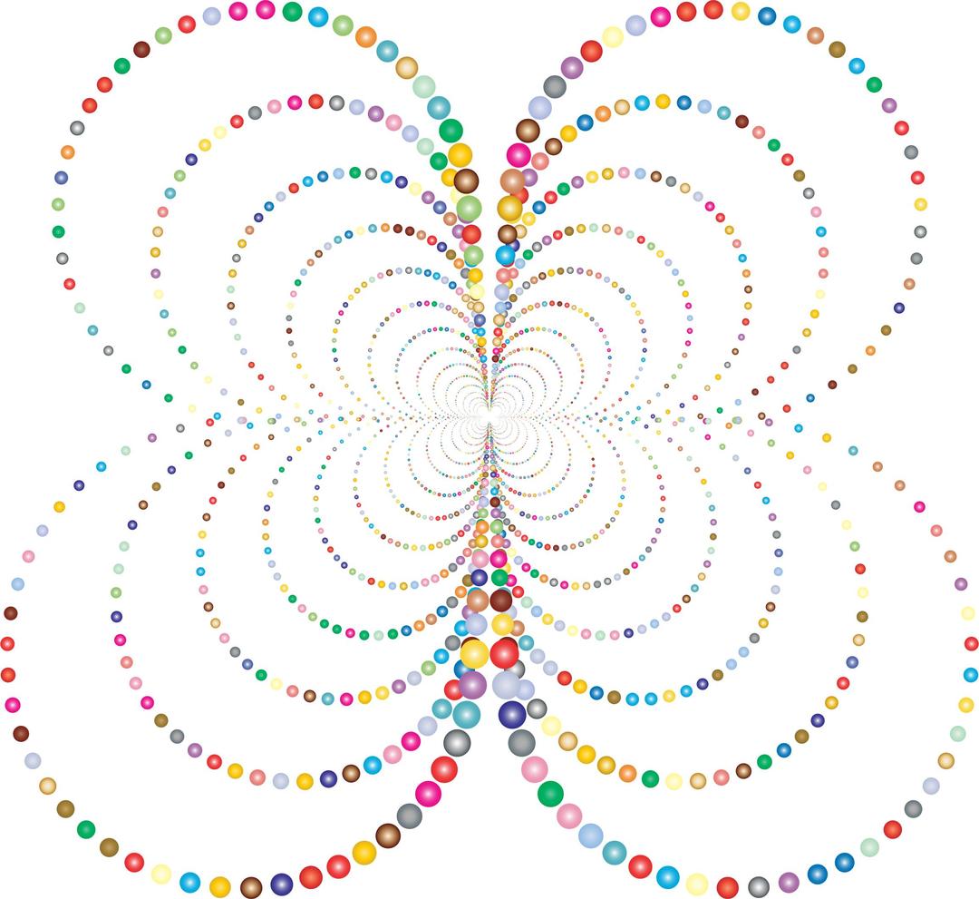 Prismatic Abstract Circles Butterfly 2 No Background png transparent