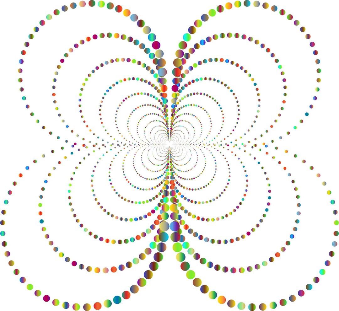 Prismatic Abstract Circles Butterfly 3 No Background png transparent