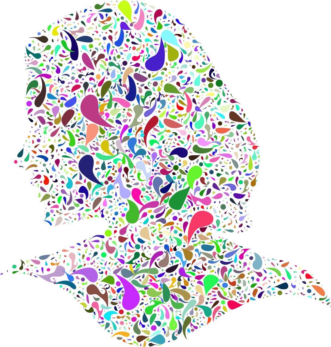 Prismatic Abstract Drops Female Head No Background png transparent