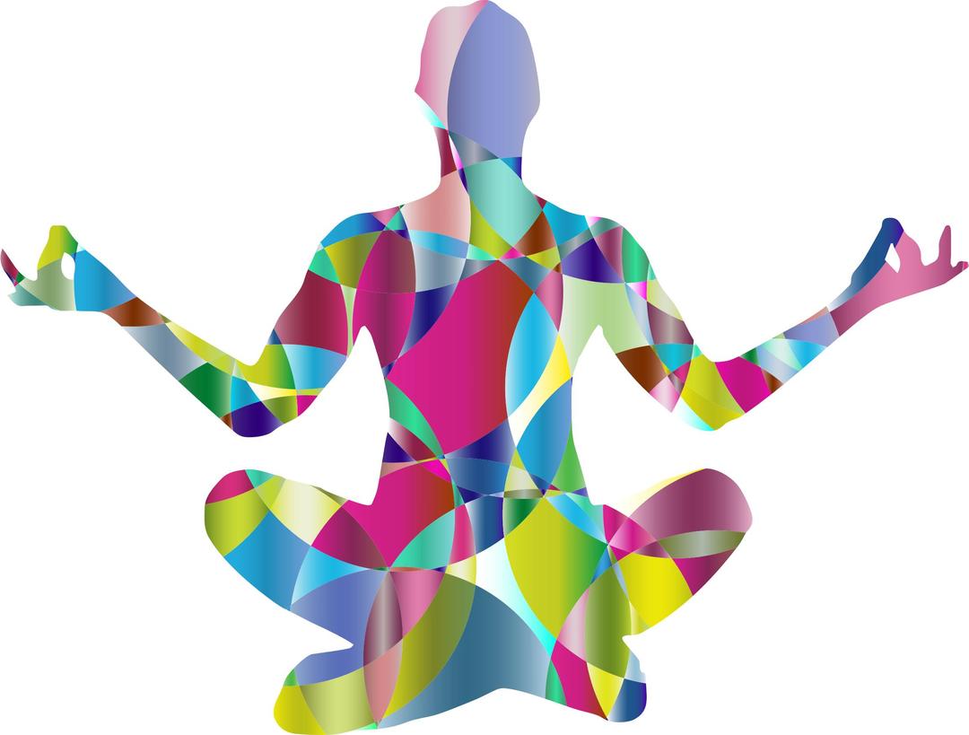 Prismatic Abstract Female Yoga Pose 14 png transparent