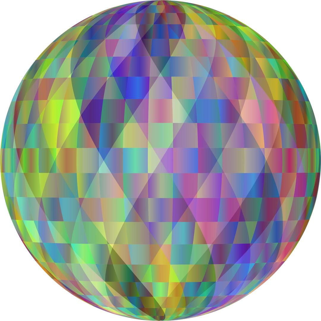 Prismatic Abstract Geometric Sphere png transparent