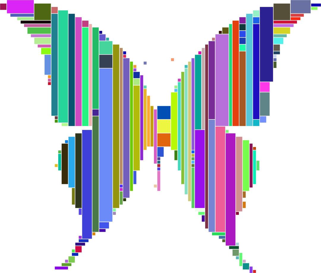 Prismatic Abstract Modern Art Butterfly png transparent