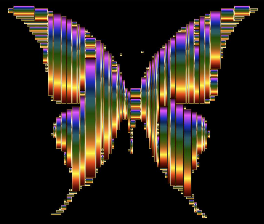 Prismatic Abstract Modern Art Butterfly 12 png transparent