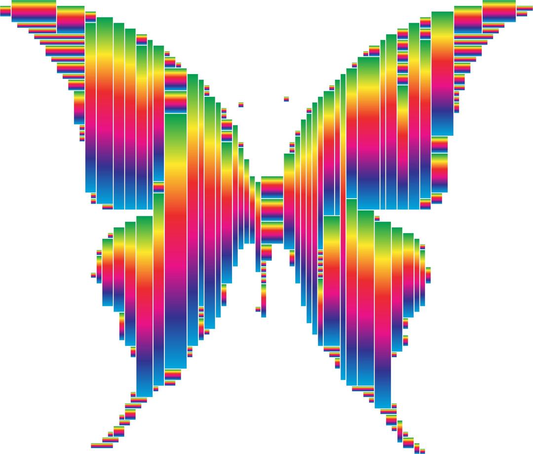 Prismatic Abstract Modern Art Butterfly 14 png transparent
