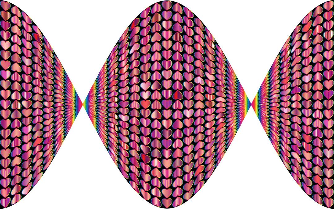 Prismatic Alternating Hearts Pattern Twist png transparent