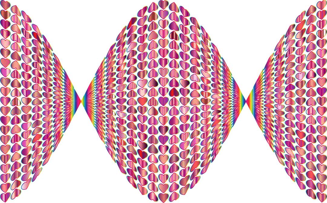 Prismatic Alternating Hearts Pattern Twist No Background png transparent