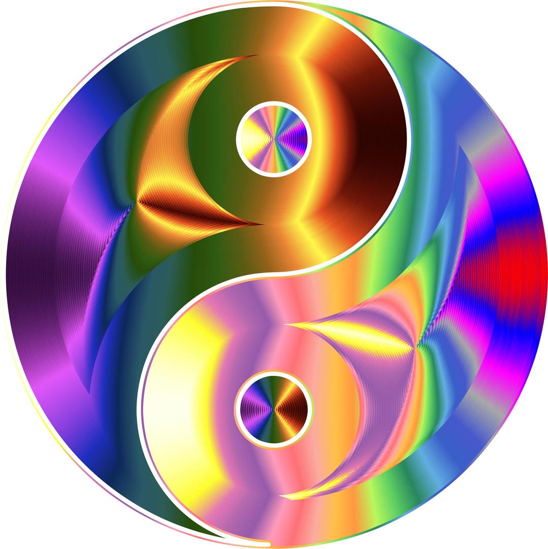 Prismatic And Chromatic Yin Yang png transparent