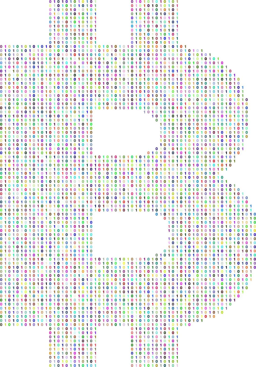 Prismatic Bitcoin Logo Binary 2 png transparent