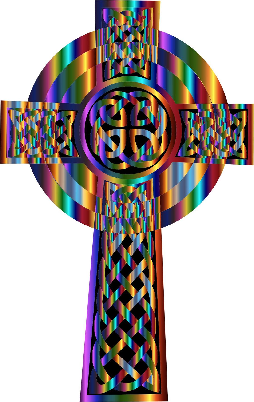 Prismatic Celtic Cross png transparent