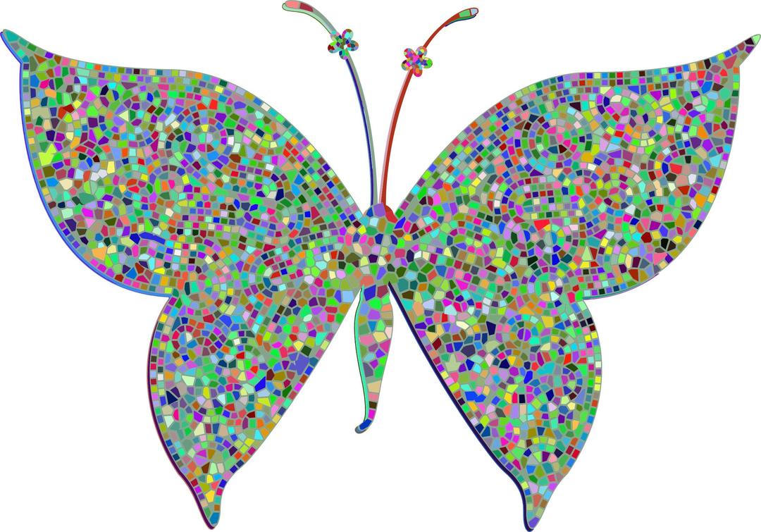 Prismatic Colorful Tiled Butterfly png transparent
