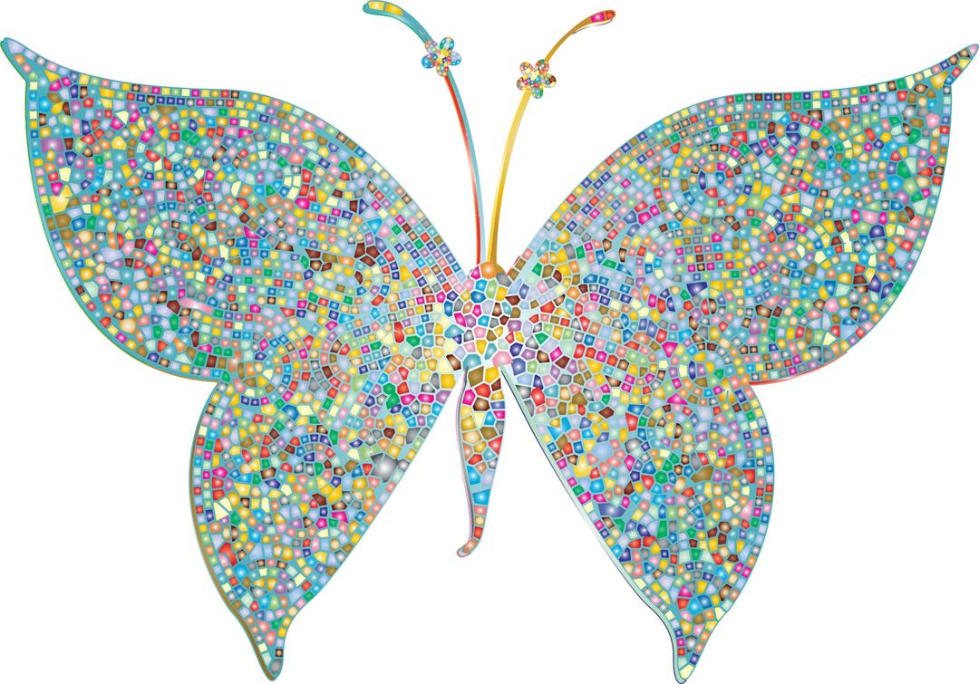 Prismatic Colorful Tiled Butterfly 2 png transparent