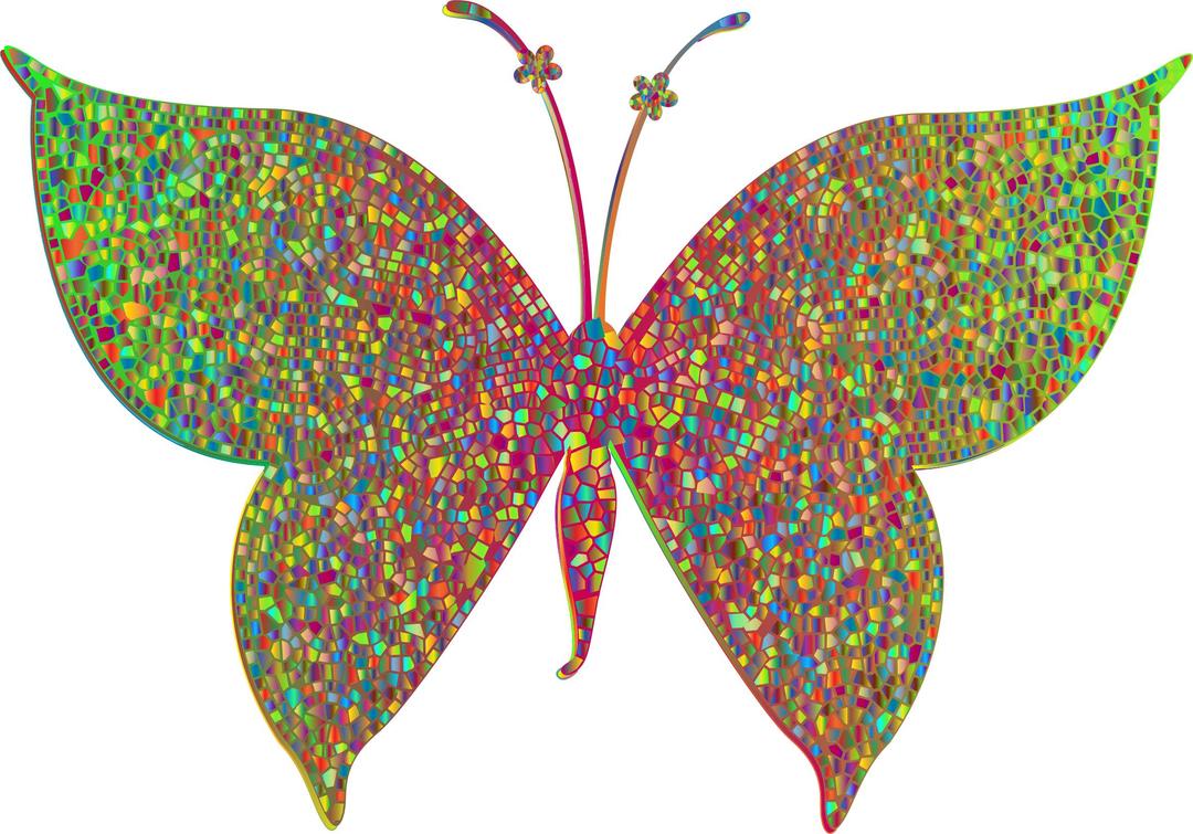 Prismatic Colorful Tiled Butterfly 3 png transparent
