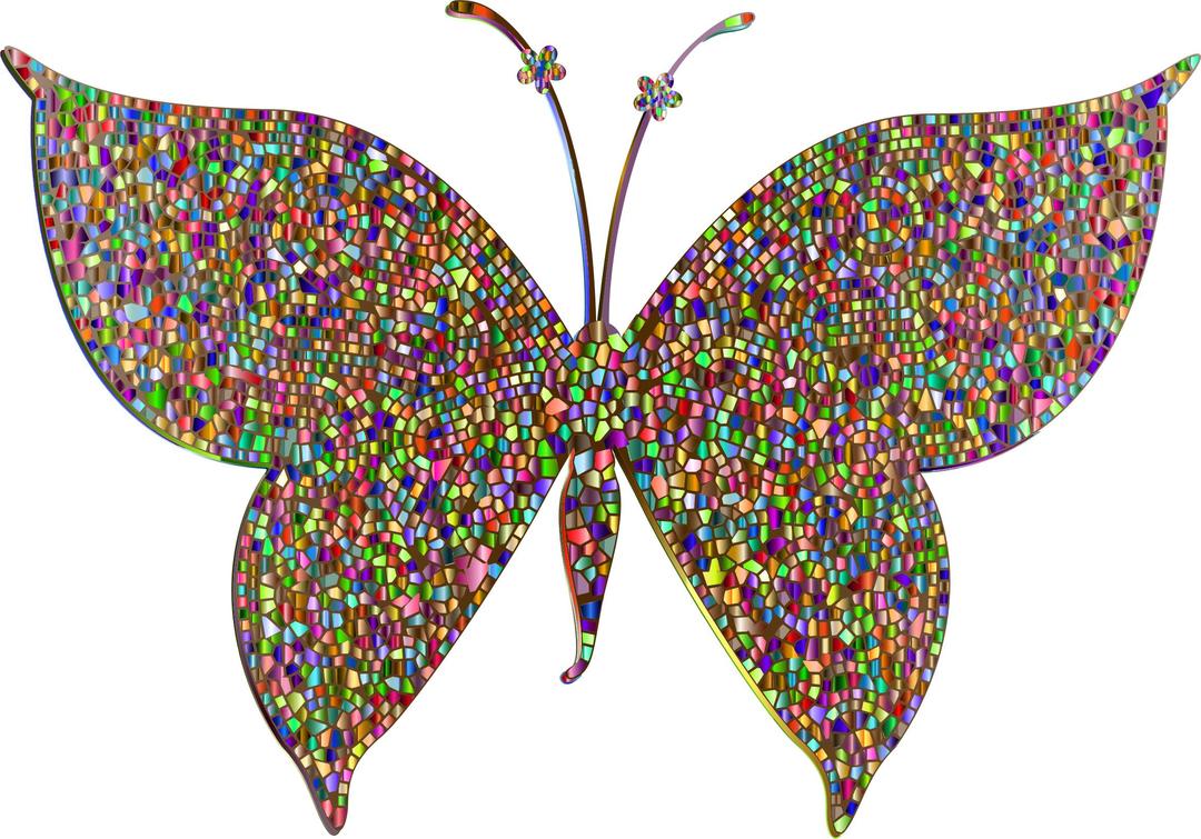 Prismatic Colorful Tiled Butterfly 4 png transparent