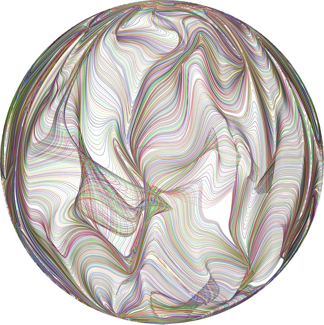Prismatic Distorted Line Art Sphere png transparent