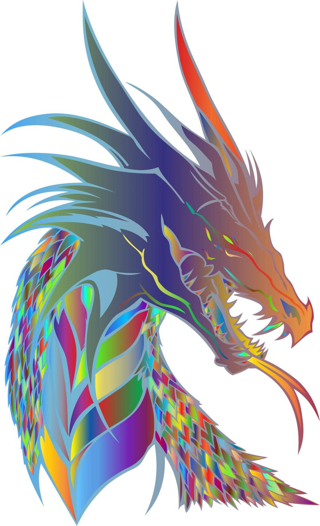 Prismatic Dragon Head png transparent