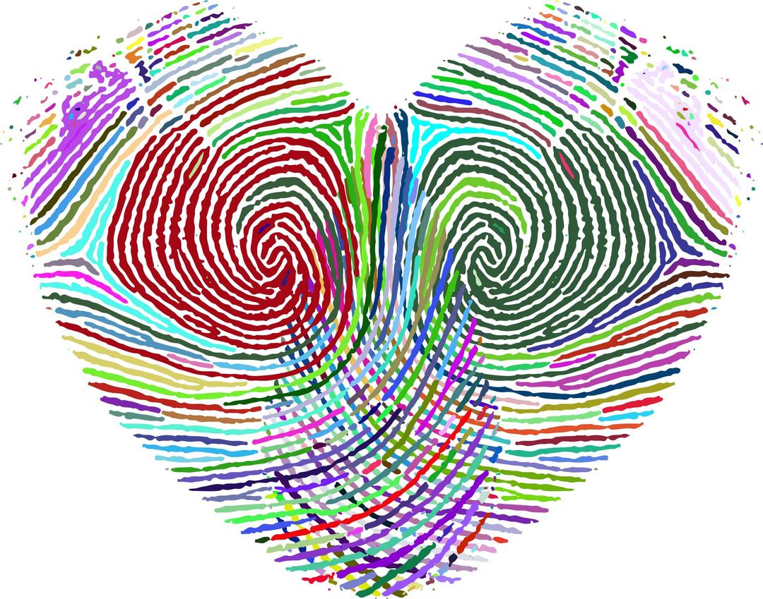 Prismatic Fingerprint Heart png transparent