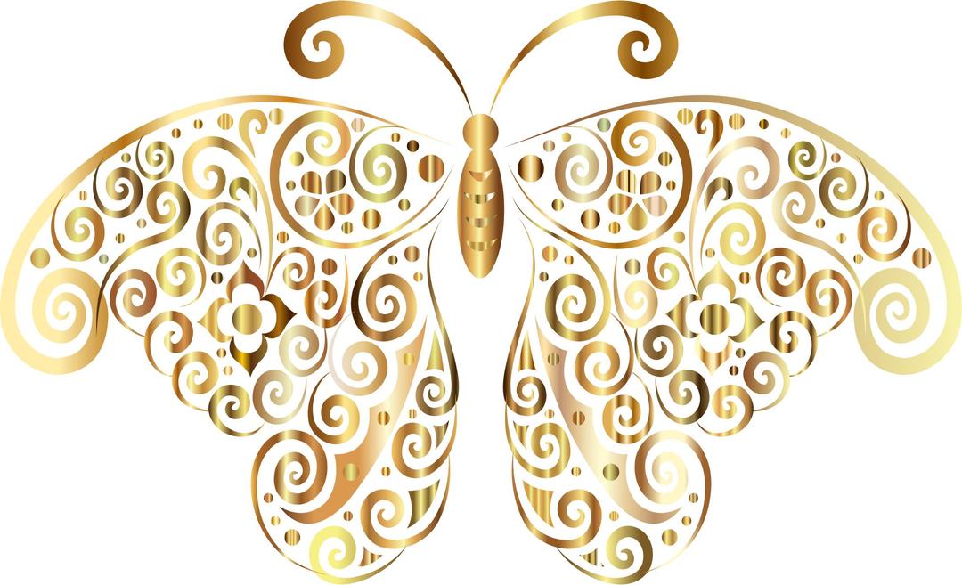 Prismatic Floral Butterfly Silhouette png transparent