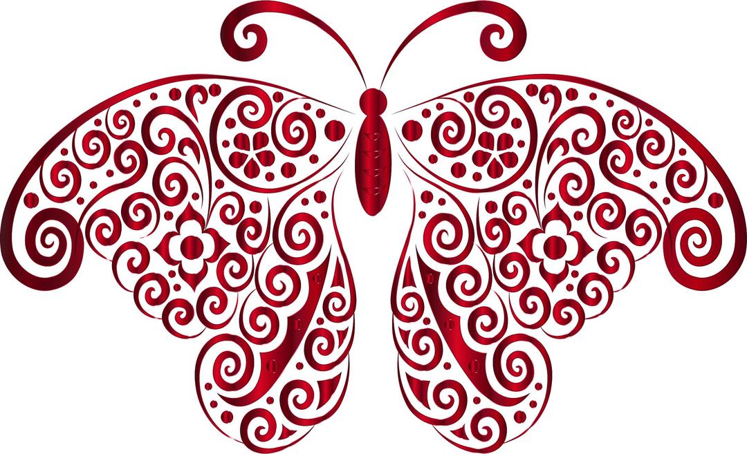 Prismatic Floral Butterfly Silhouette png transparent