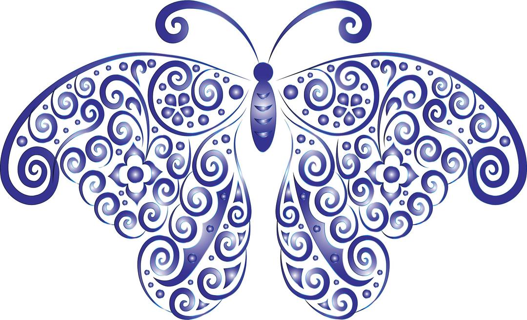 Prismatic Floral  Butterfly Silhouette png transparent