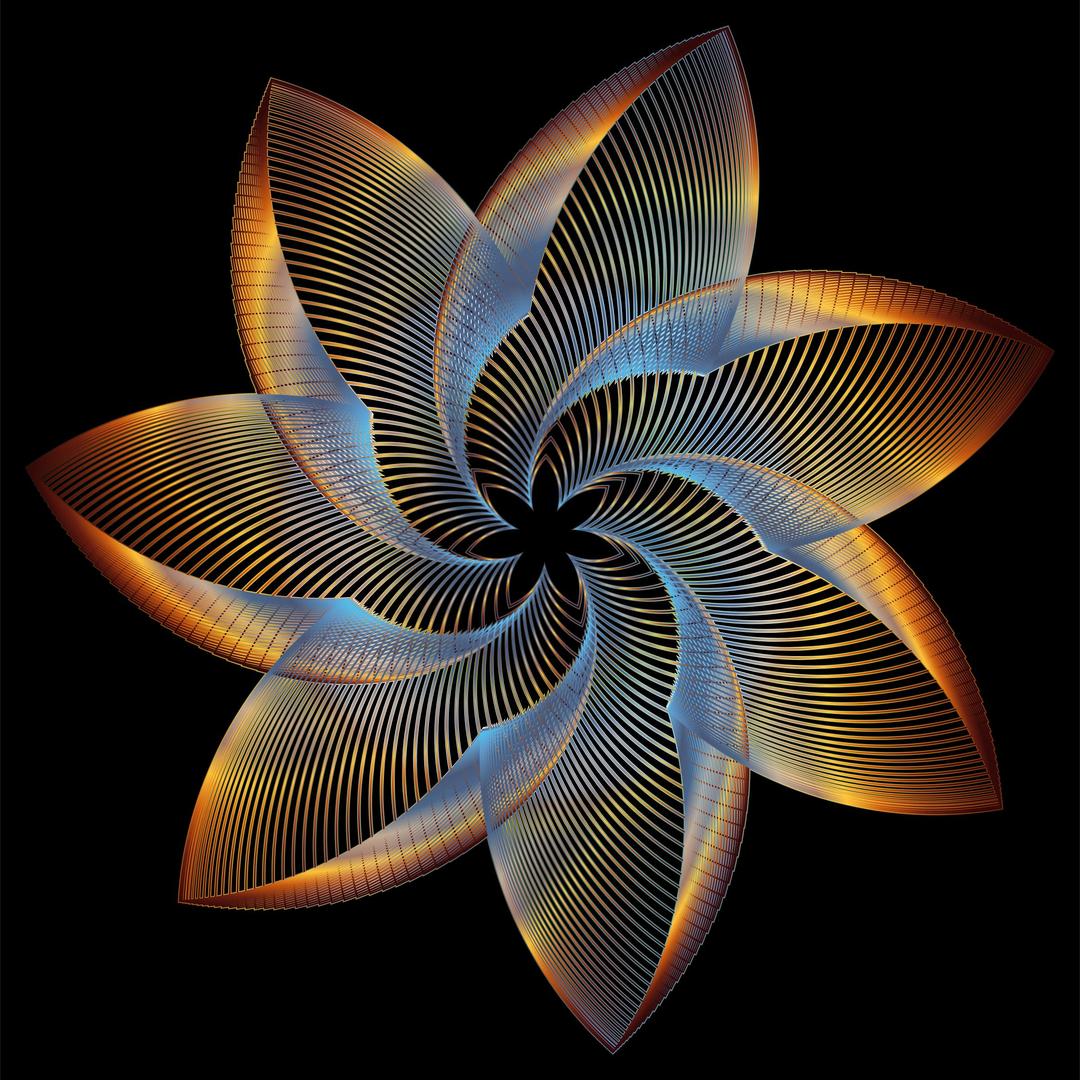 Prismatic Flower Line Art png transparent