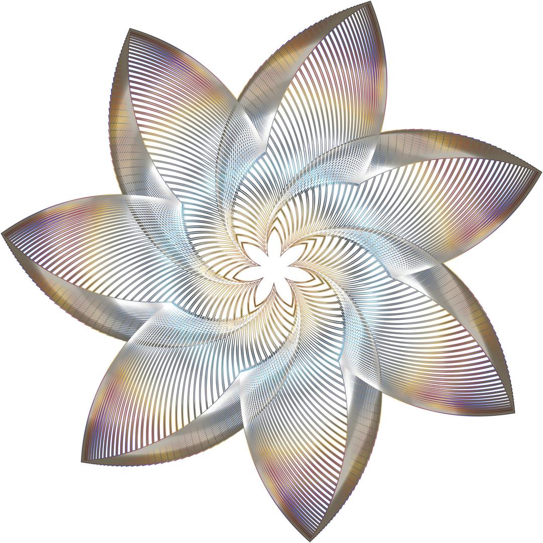 Prismatic Flower Line Art 6 No Background png transparent