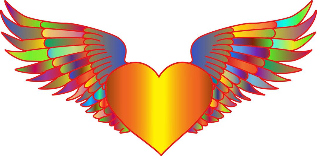 Prismatic Flying Heart png transparent