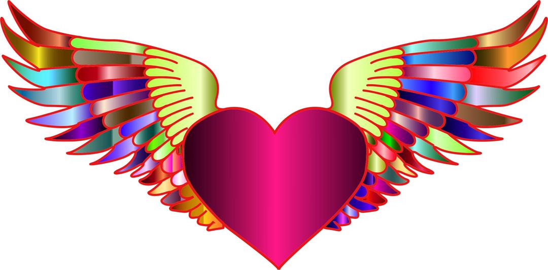 Prismatic Flying Heart 2 png transparent