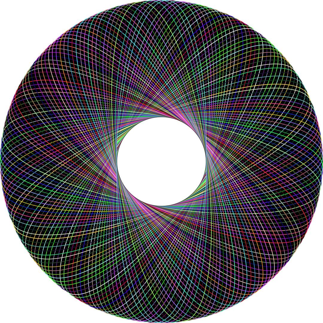 Prismatic Geometric  Line Art Torus png transparent