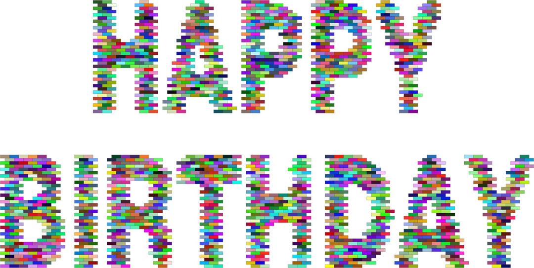 Prismatic Happy Birthday Blocks png transparent