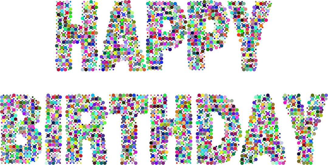 Prismatic Happy Birthday Circles png transparent