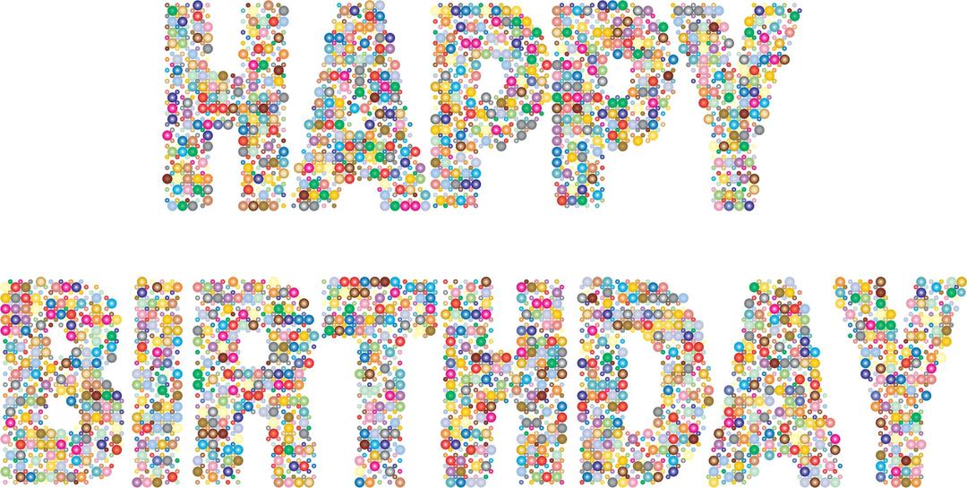 Prismatic Happy Birthday Circles 2 png transparent