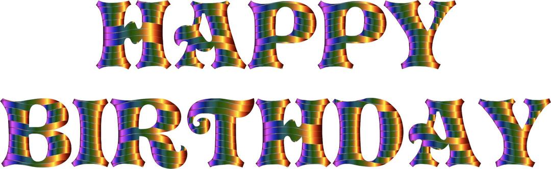 Prismatic Happy Birthday Typography 6 png transparent
