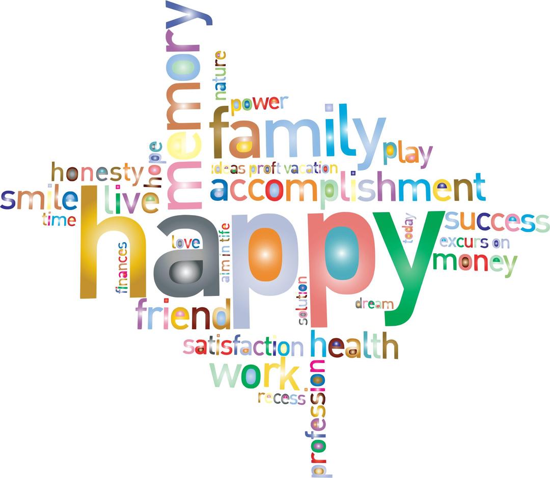 Prismatic Happy Family Word Cloud 2 No Background png transparent