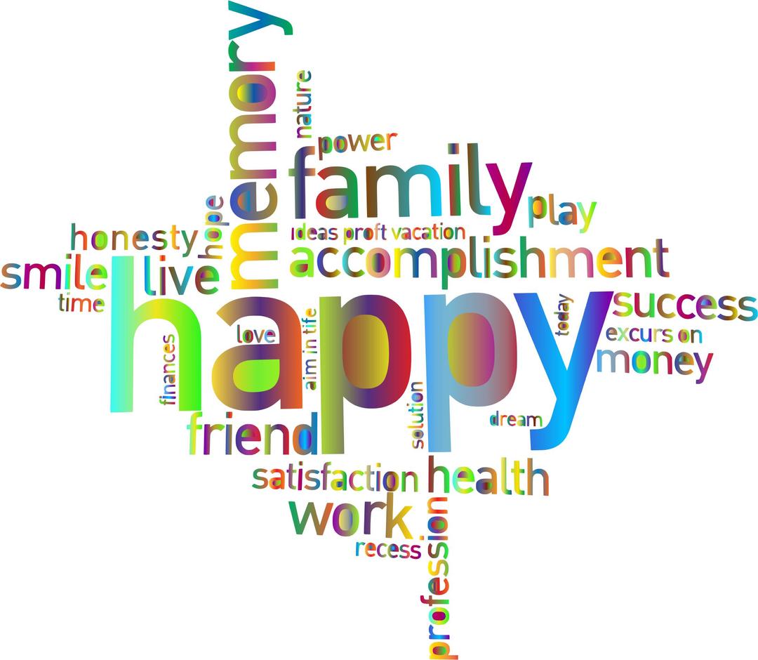 Prismatic Happy Family Word Cloud 3 No Background png transparent