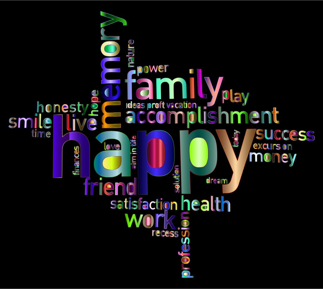 Prismatic Happy Family Word Cloud 4 png transparent
