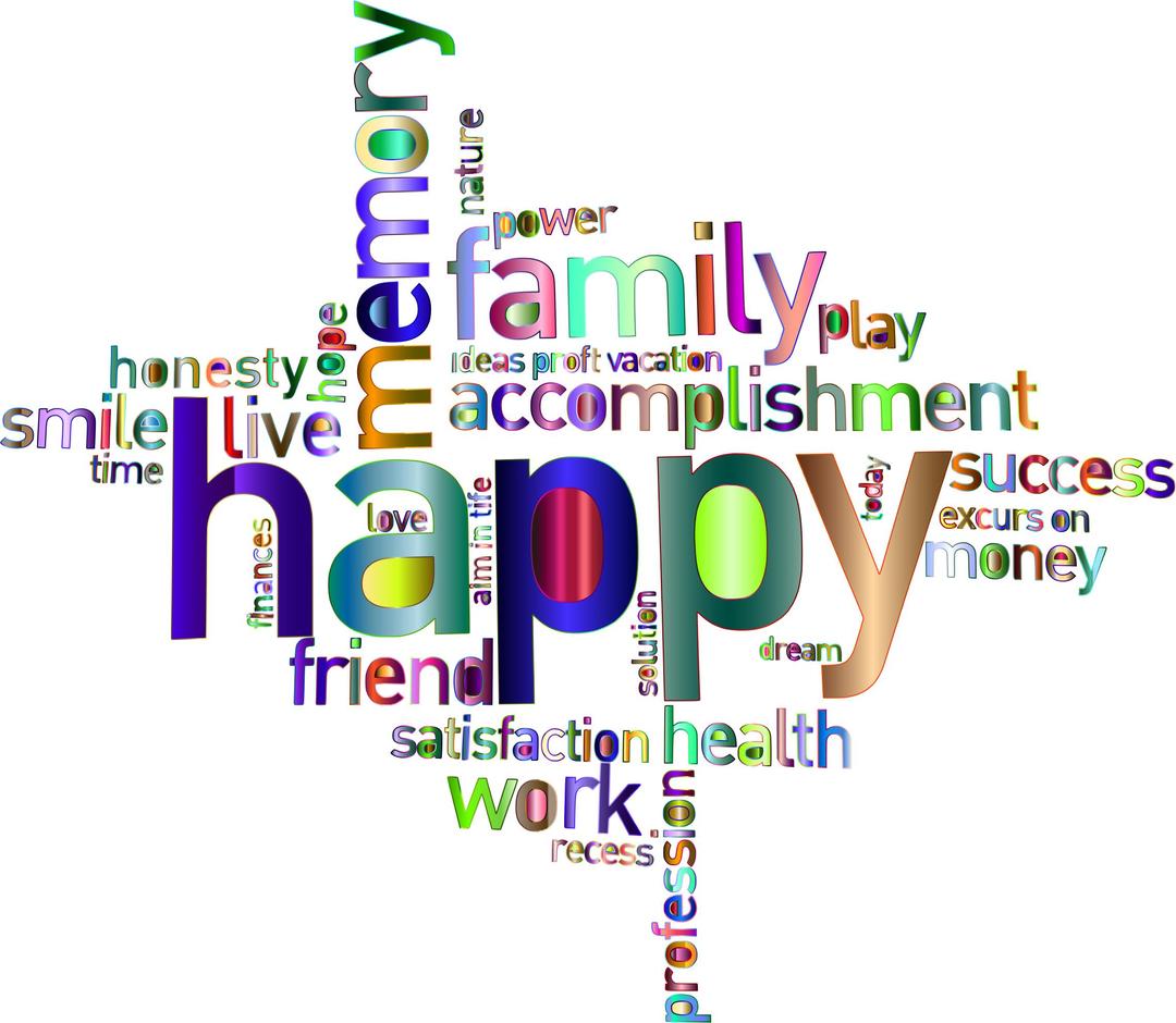 Prismatic Happy Family Word Cloud 4 No Background png transparent