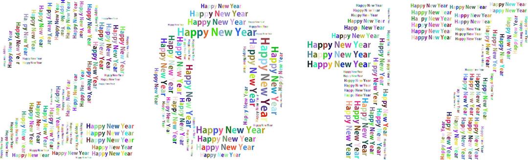 Prismatic Happy New Year 2017 Word Cloud No Background png transparent
