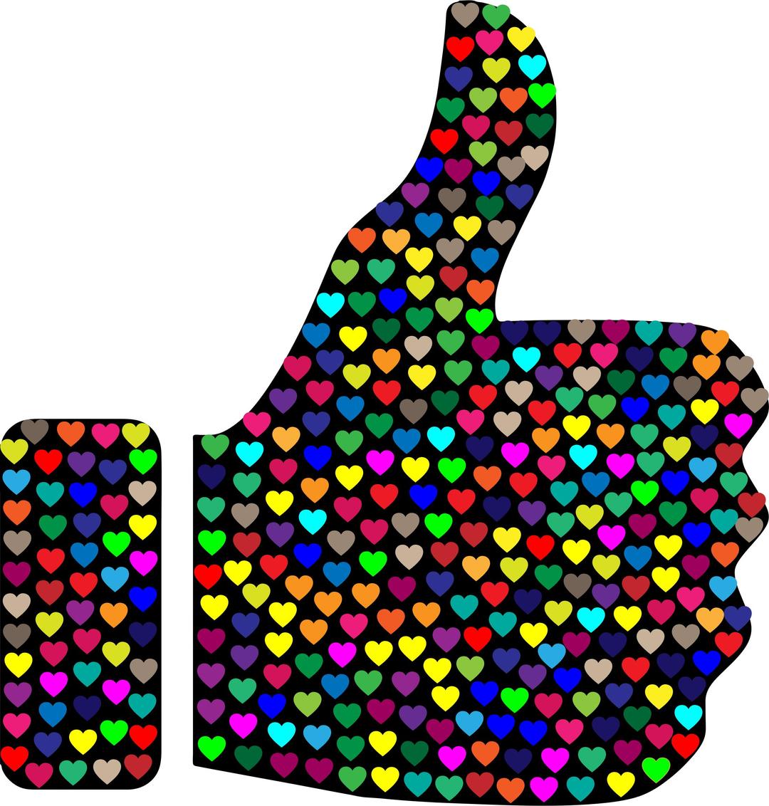 Prismatic Hearts Thumbs Up Silhouette png transparent