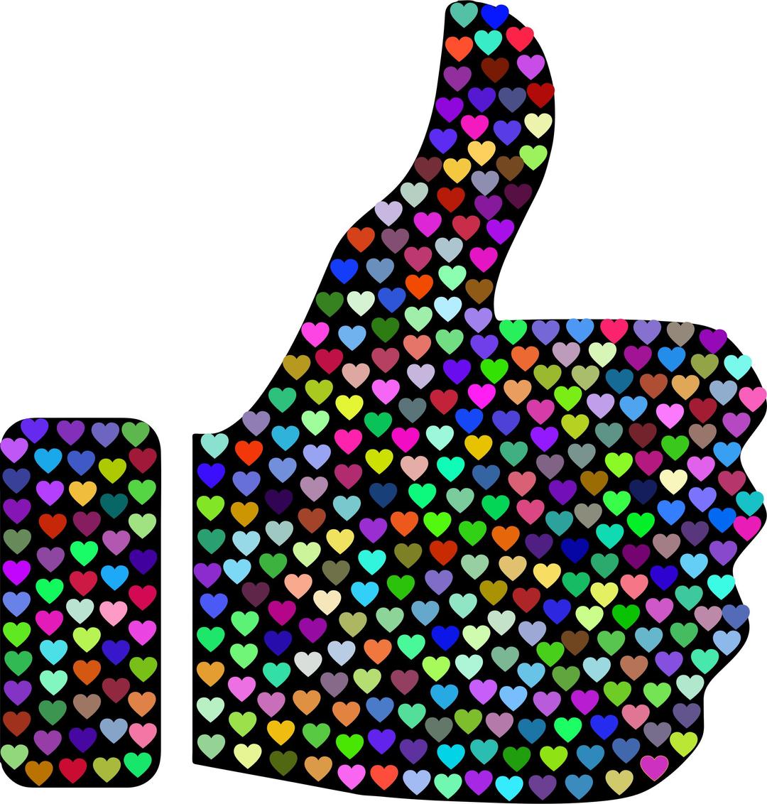 Prismatic Hearts Thumbs Up Silhouette 2 png transparent