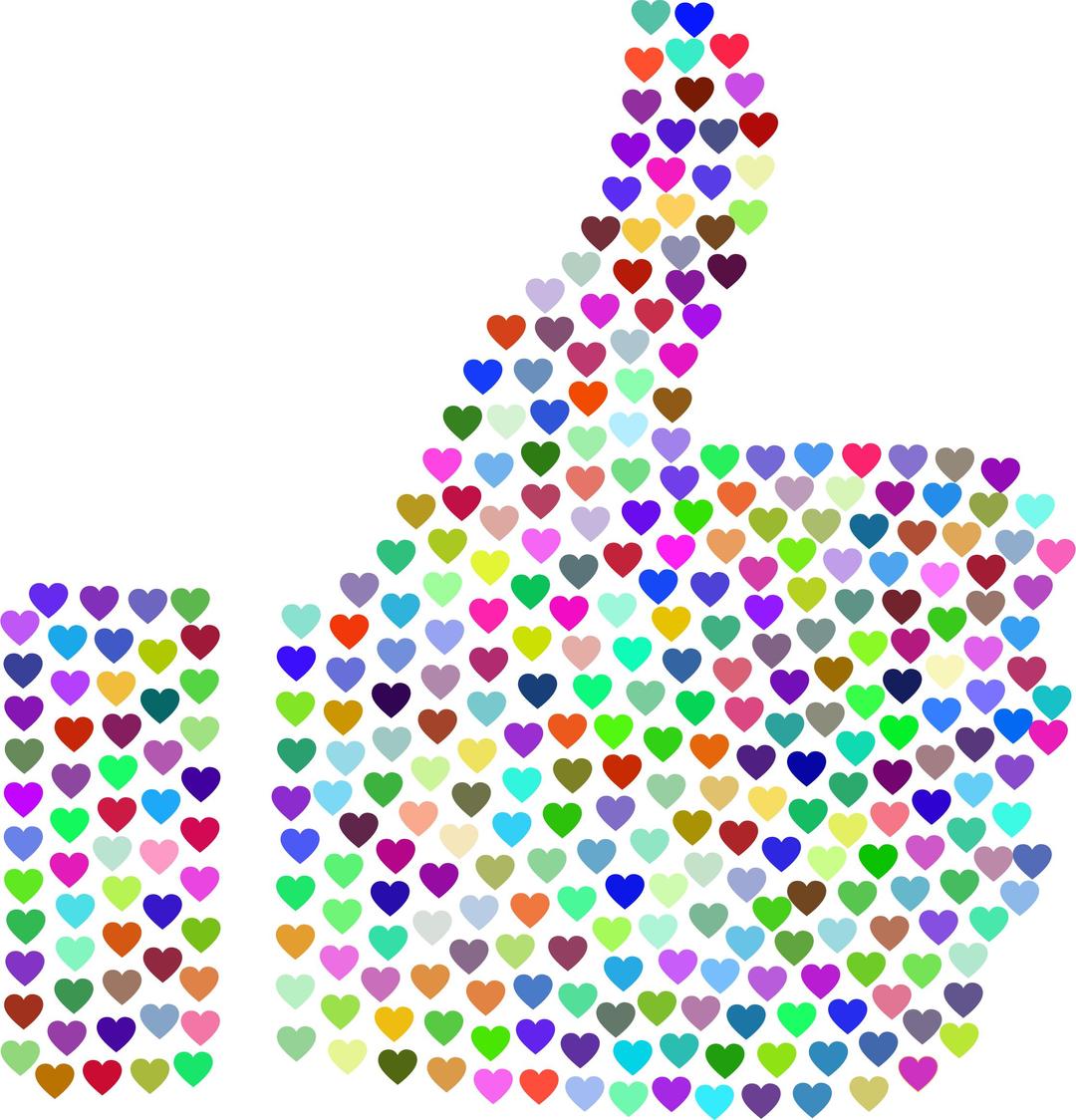 Prismatic Hearts Thumbs Up Silhouette 2 No Background png transparent