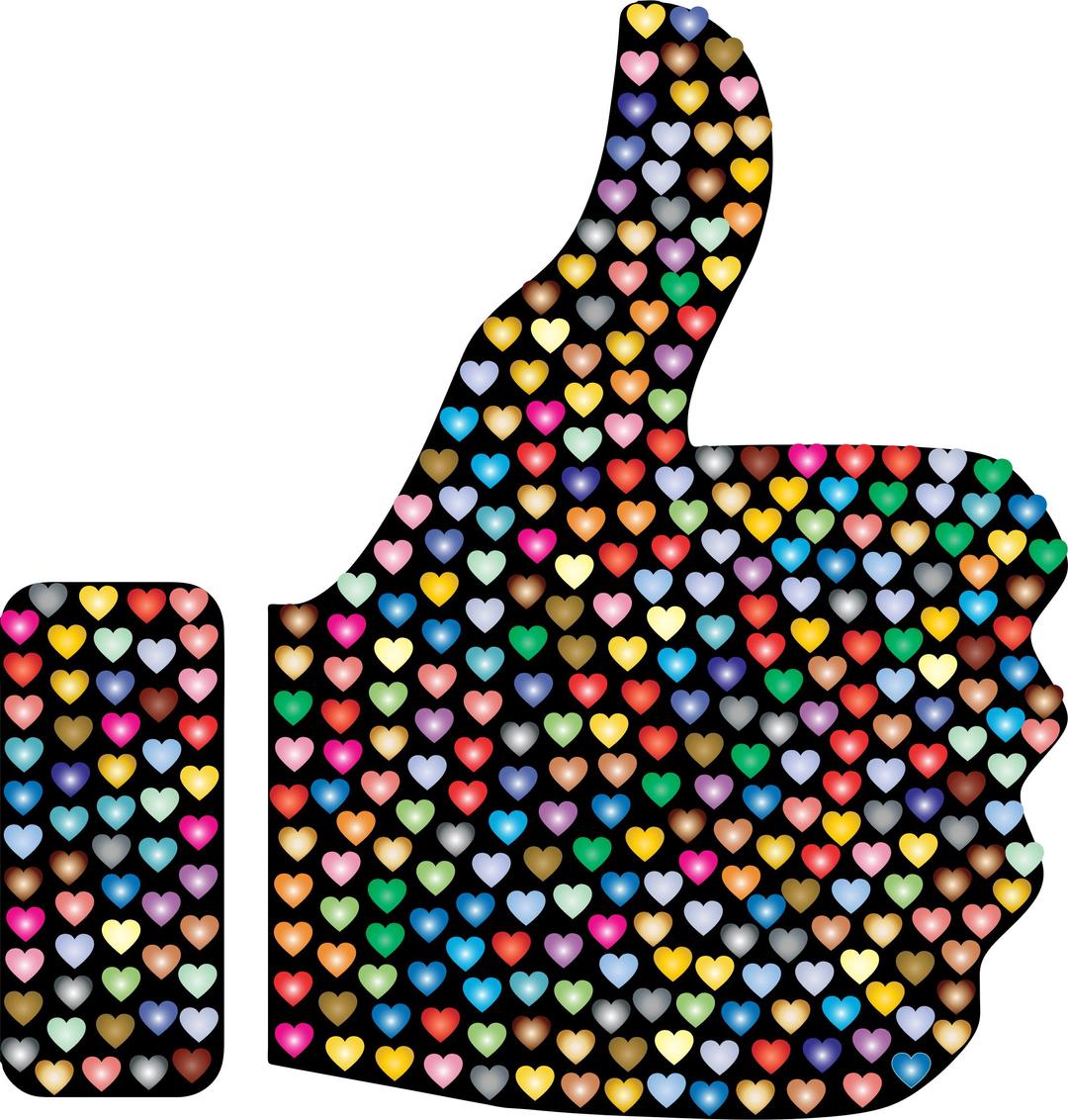 Prismatic Hearts Thumbs Up Silhouette 3 png transparent