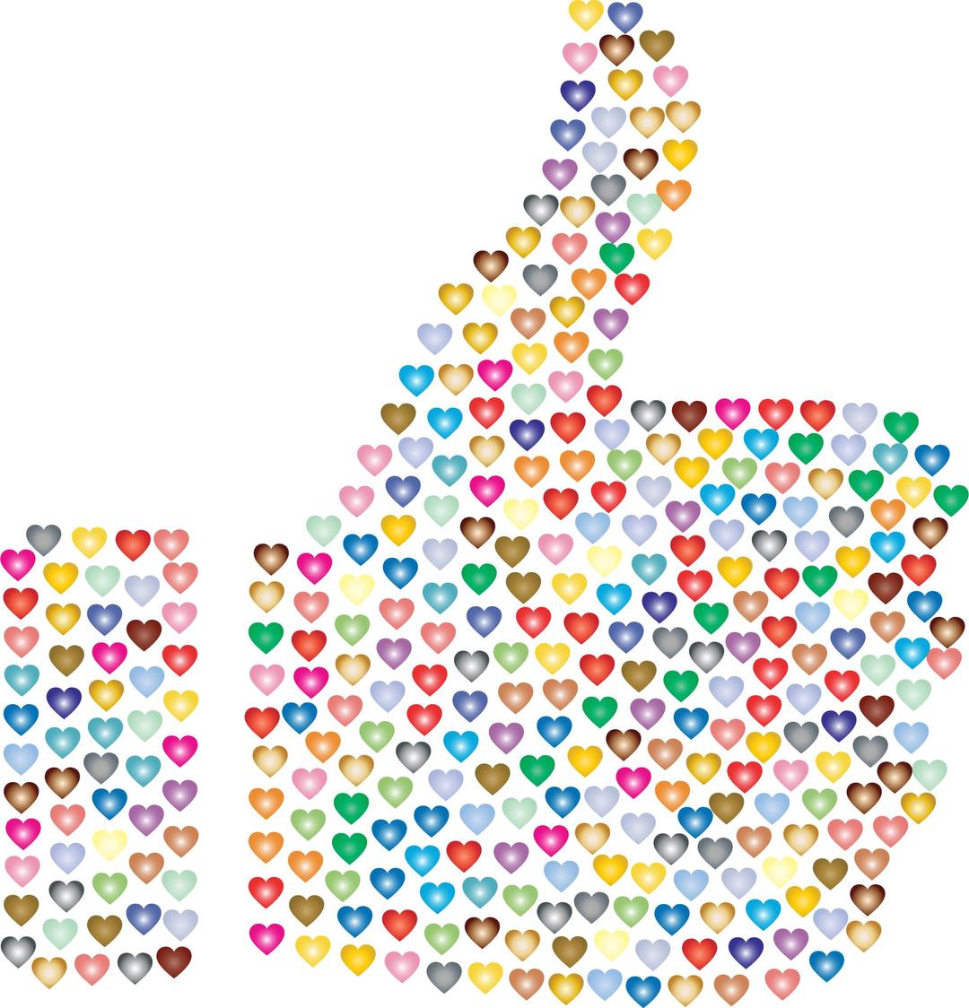 Prismatic Hearts Thumbs Up Silhouette 3 No Background png transparent