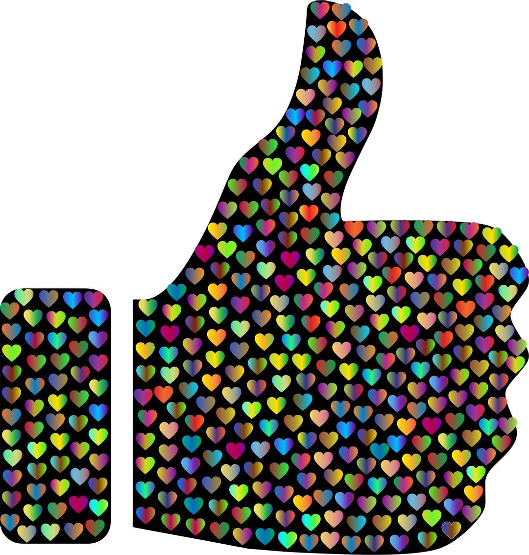 Prismatic Hearts Thumbs Up Silhouette 4 png transparent